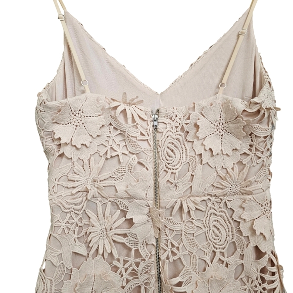 Nwot Lulu's Steal Your Heart Ivory  Crochet Floral Lace Midi Bridal Dress - Picture 13 of 17
